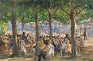 Ristorante sul fiume Havel sotto gli alberi da Max Liebermann